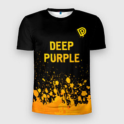Мужская спорт-футболка Deep Purple - gold gradient посередине