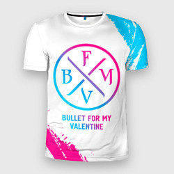 Мужская спорт-футболка Bullet For My Valentine neon gradient style