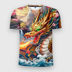 Мужская спорт-футболка Dragon tattoo - irezumi