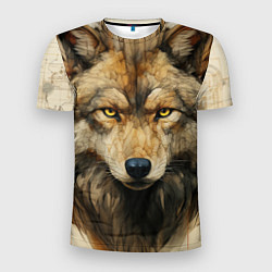 Мужская спорт-футболка Волк в стиле диаграмм Давинчи