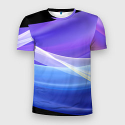 Футболка спортивная мужская Фиолетовая и голубая абстракция, цвет: 3D-принт