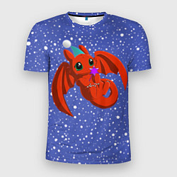 Мужская спорт-футболка Красный дракончик новогодний