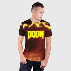 Футболка спортивная мужская Doom storm огненное лого, цвет: 3D-принт — фото 2