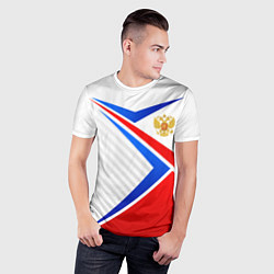 Футболка спортивная мужская Герб РФ - классические цвета флага, цвет: 3D-принт — фото 2