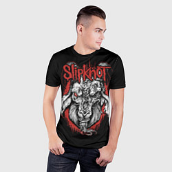 Футболка спортивная мужская Slipknot - козёл, цвет: 3D-принт — фото 2