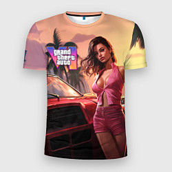 Мужская спорт-футболка GTA 6 girl vice city