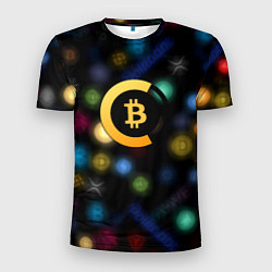 Мужская спорт-футболка Bitcoin logo criptomoney