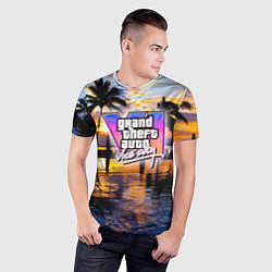 Футболка спортивная мужская Grand theft auto 6 vice city, цвет: 3D-принт — фото 2