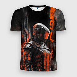 Мужская спорт-футболка Девушка в боевой броне