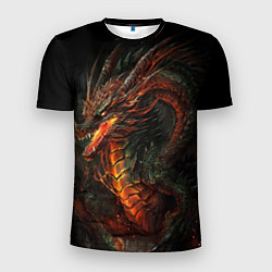 Мужская спорт-футболка Красный древесный дракон