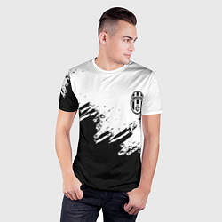 Футболка спортивная мужская Juventus black sport texture, цвет: 3D-принт — фото 2