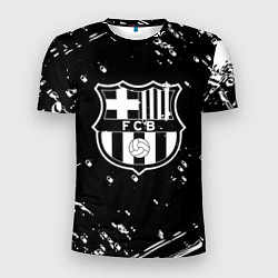 Мужская спорт-футболка Barcelona белые краски спорт