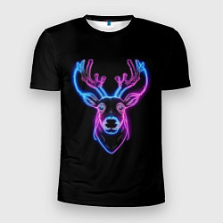 Мужская спорт-футболка Фиолетовый неоновый олень