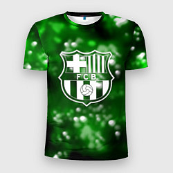 Мужская спорт-футболка Barcelona боке текстура поле