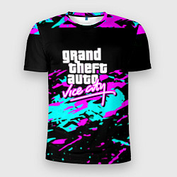 Мужская спорт-футболка GTA vice city неоновые краски
