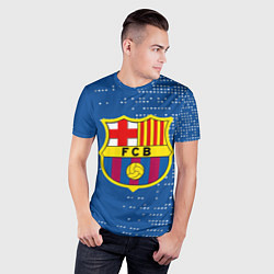 Футболка спортивная мужская Футбольный клуб Барселона - логотип крупный, цвет: 3D-принт — фото 2
