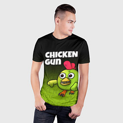 Футболка спортивная мужская Chicken Gun - Zombie Chicken, цвет: 3D-принт — фото 2