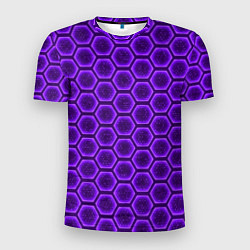 Футболка спортивная мужская Энергетический щит - фиолетовый, цвет: 3D-принт
