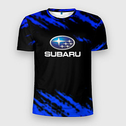 Мужская спорт-футболка Subaru текстура авто