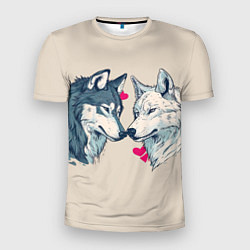 Мужская спорт-футболка Волк и волчица 14 февраля