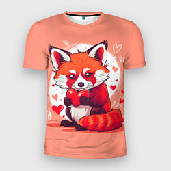 Мужская спорт-футболка Рыжая лисичка с сердцем