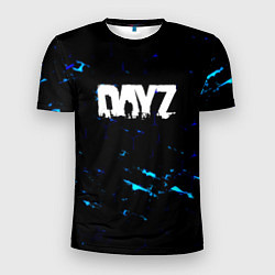 Мужская спорт-футболка Dayz текстура краски голубые