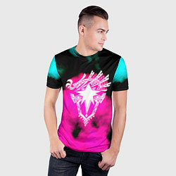 Футболка спортивная мужская Монстр хантер неоновые фон, цвет: 3D-принт — фото 2