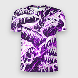 Футболка спортивная мужская Белые клыки на розовом фоне, цвет: 3D-принт