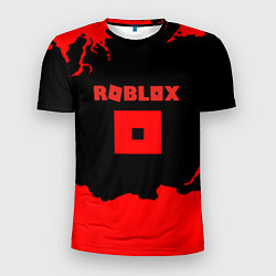 Мужская спорт-футболка Roblox краски красные