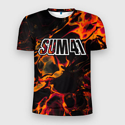 Мужская спорт-футболка Sum41 red lava