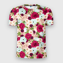 Мужская спорт-футболка Цветочный фон