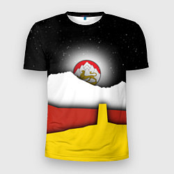 Мужская спорт-футболка Осетия горы и ночное небо