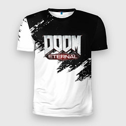Мужская спорт-футболка Doom eternal белые краски