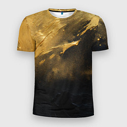 Мужская спорт-футболка Золотое напыление на черном