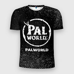 Мужская спорт-футболка Palworld с потертостями на темном фоне