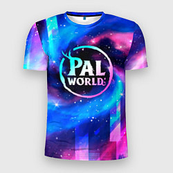 Мужская спорт-футболка Palworld неоновый космос