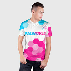 Футболка спортивная мужская Palworld neon gradient style посередине, цвет: 3D-принт — фото 2