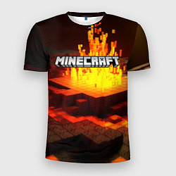Мужская спорт-футболка Огненный minecraft