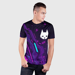 Футболка спортивная мужская Stray neon gaming, цвет: 3D-принт — фото 2