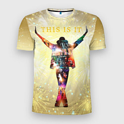 Мужская спорт-футболка Michael Jackson THIS IS IT - с салютами на золотом