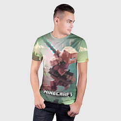 Футболка спортивная мужская Персонаж Minecraft ниндзя в прыжке, цвет: 3D-принт — фото 2