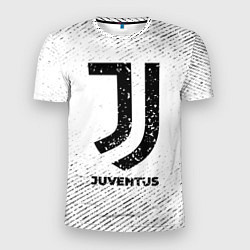 Мужская спорт-футболка Juventus с потертостями на светлом фоне