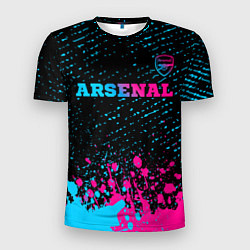 Мужская спорт-футболка Arsenal - neon gradient посередине
