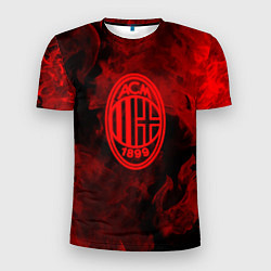 Мужская спорт-футболка Милан огненый стиль