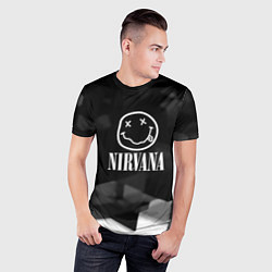 Футболка спортивная мужская Nirvana текстура рок, цвет: 3D-принт — фото 2