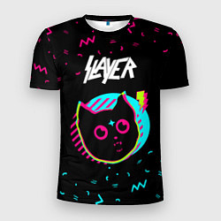 Футболка спортивная мужская Slayer - rock star cat, цвет: 3D-принт