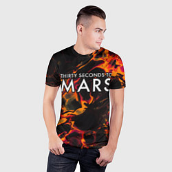 Футболка спортивная мужская Thirty Seconds to Mars red lava, цвет: 3D-принт — фото 2