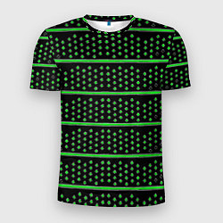 Футболка спортивная мужская Зелёные круги и полосы, цвет: 3D-принт