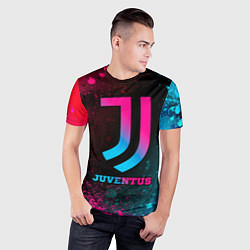 Футболка спортивная мужская Juventus - neon gradient, цвет: 3D-принт — фото 2