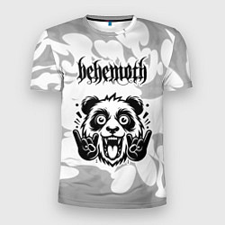 Мужская спорт-футболка Behemoth рок панда на светлом фоне